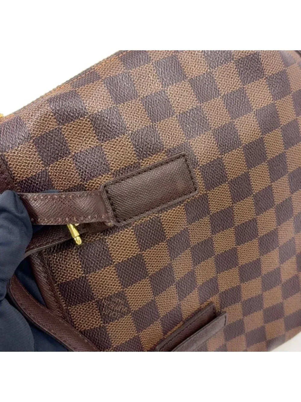 Louis Vuitton Marais Damier Ebene Leather Brown Tote Gold